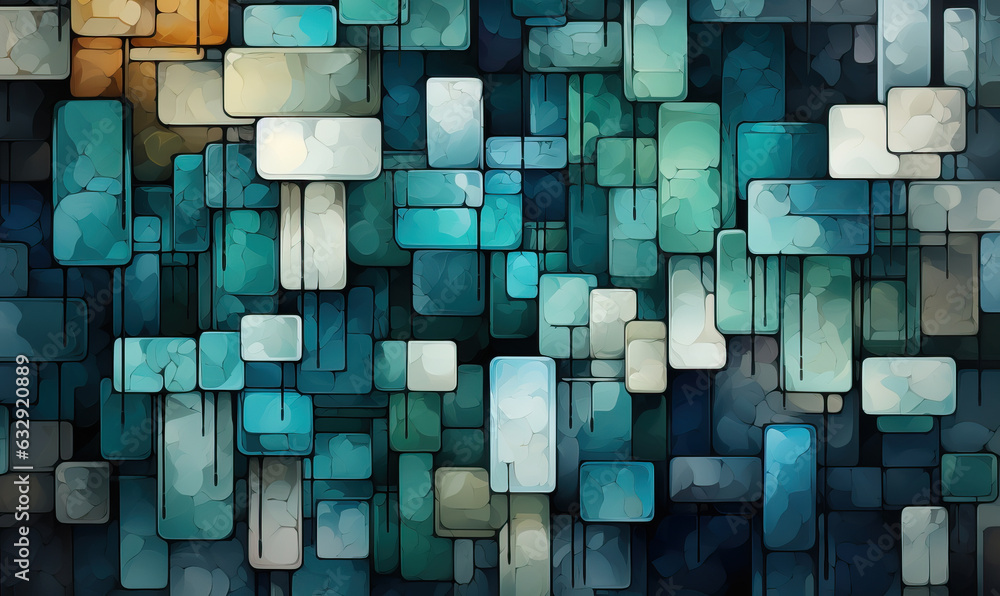Poster abstract texture colored background with a pattern of rectangles. selective soft focus.