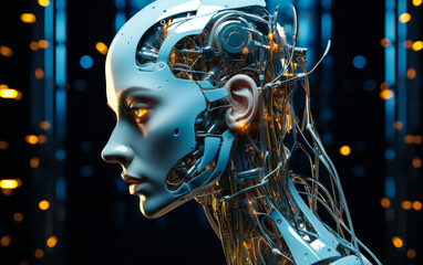 Female Robot Face: Exploring Artificial Intelligence Concept