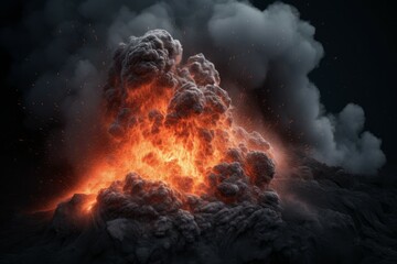Volcano erupting smoking. Generate Ai