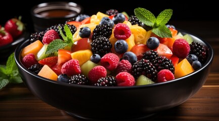 refreshing and colorful fruit salad.