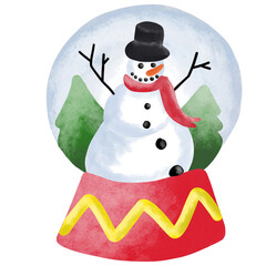 snowman with christmas tree