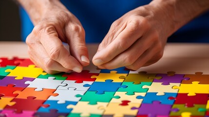 Fototapeta premium Trying to solve a puzzle