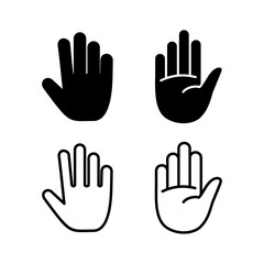 Hand icon vector. hand symbols. palm