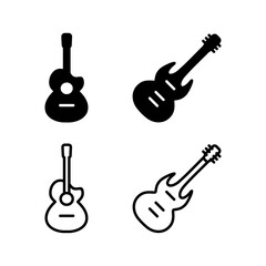 Naklejka premium Guitar icon vector. musical instrument sign