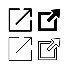 External link icon vector. hyperlink chain symbol. download, share,