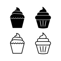 Cup cake icon vector. cake icon. bakery. muffin