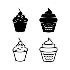 Cup cake icon vector. cake icon. bakery. muffin