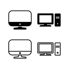 Computer icon vector. computer monitor icon.