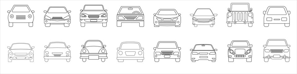 Car icon vector set. Transport  illustration sign collection. Automobile symbol or logo.