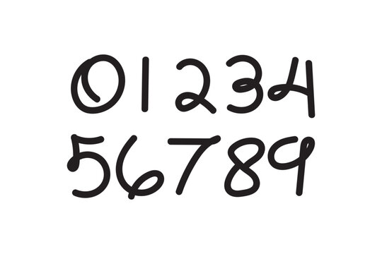 hand drawn number design