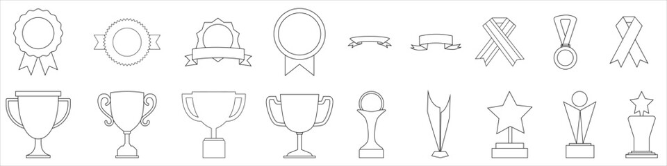 Award icon vector set. Trophy illustration sign collection. Success symbol or logo.