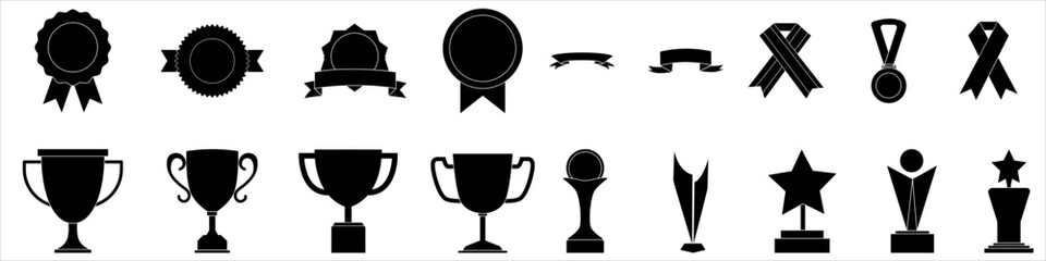 Award icon vector set. Trophy illustration sign collection. Success symbol or logo.