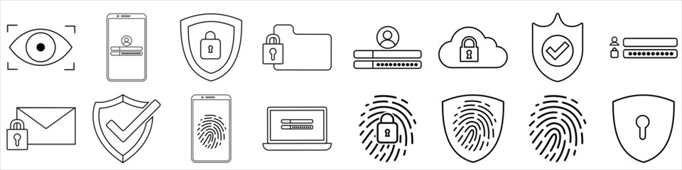 Security icon vector set. Protect illustration sign collection. Access  symbol or logo.