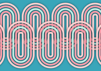 Loop colorful smooth retro soft pink blue pattern curve background