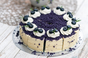 fresh blueberry purple cake