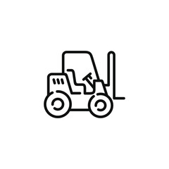 Forklift line icon isolated on white background