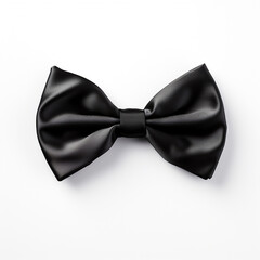 Black bow tie isolated on white background. Made with generative ai