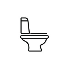 Toilet line icon isolated on white background