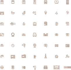 カラーシャドウの電化製品イラストアイコンセット　オレンジ