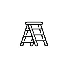 Step ladder line icon isolated on white background
