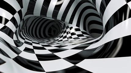 Deurstickers black and white abstract background with depth perception © RDO