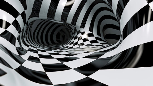 black and white abstract background with depth perception
