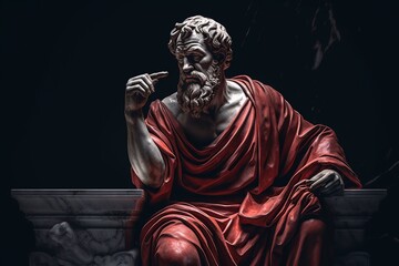 Aristotle's Wisdom: Vibrant Scene from the Lyceum's Teachings - obrazy, fototapety, plakaty