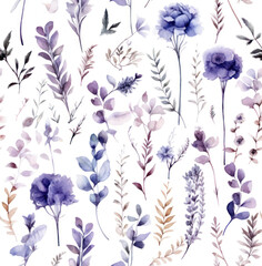 Elegant floral seamless watercolor pattern