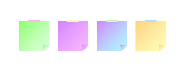 Sheet with curled edge. Flat, color, blank piece of paper, curled edge. Vector illustration