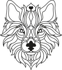Wolf Mandala Coloring Page Enchanting Wolf Mandala: Unleash Your Creativity Through Coloring

