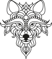 Wolf Mandala Coloring Page Enchanting Wolf Mandala: Unleash Your Creativity Through Coloring

