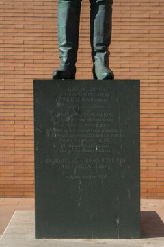 ALMERIA, SPAIN - 28 MARCH 2023 Statue of Alfredo Kraus in his sublime creation of Werther in honour of the master of pure bel canto, in homage and recognition of his universal art