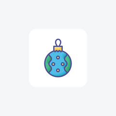 Enhancing the Season's Glow with Christmas Balls Icons
 Color Outline Icon