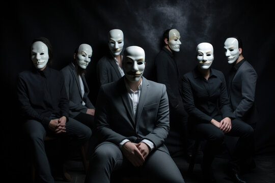 People in masks prompt identity and secrecy queries, thought-provoking imagery