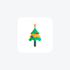 Evoking the Spirit of Christmas with Decoration Tree Icon

 Flat Icon