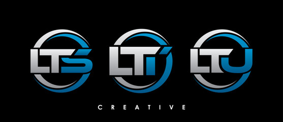 LTS, LTT, LTU Letter Initial Logo Design Template Vector Illustration