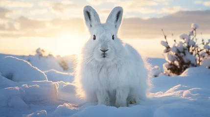 Foto op Aluminium Arctic hare in the snow © IB Photography