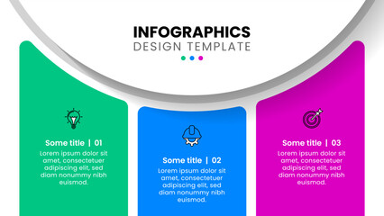 Infographic template. Circle with 3 banners and icons