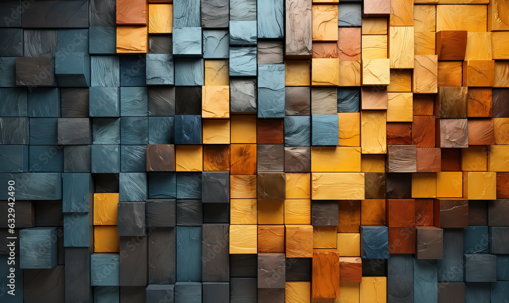 Poster abstract texture background from colored geometric shapes.