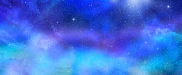 オーロラのようなグラデーションが美しい背景イラストレーション, キラキラ輝く夜空の壁紙