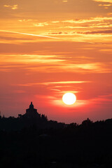 Obraz premium Tramonto visto da Monte Donato, colli bolognesi, Emilia Romagna
