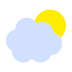 Color sun showing behind a cloud. Vector illustration. EPS 10.