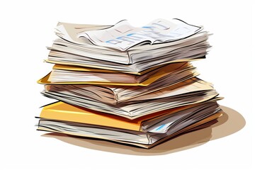 Messy stacked paper sheets. Office concept.