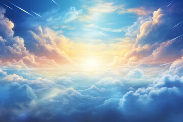 Heaven, paradise sky, enlightenment and spirituality
