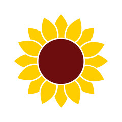 Yellow sunflower Svg Cut File. Isolated vector illustration.
