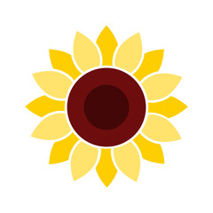 Yellow sunflower Svg Cut File. Isolated vector illustration.