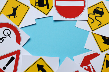 Driving school and driving lessons concept, education concept