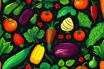 Vegetables seamless pattern
