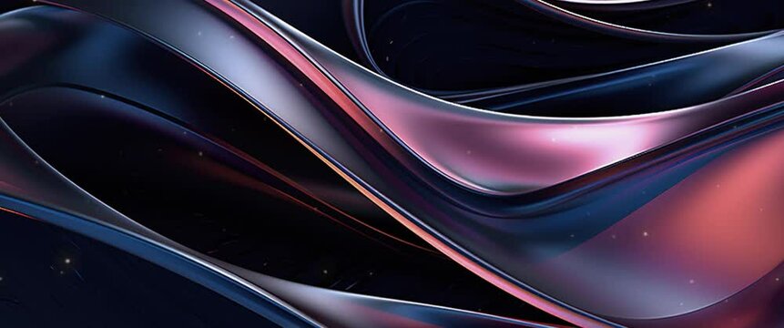 3d curved shape abstract motion graphics background. Anamorphic video
