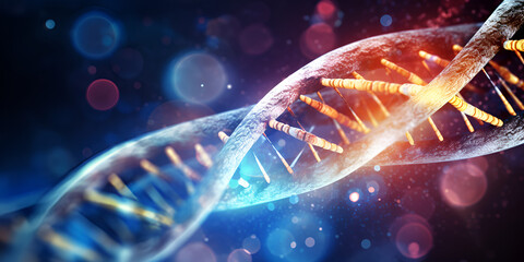 Dna structure of human cell biology dna strands molecular structure science background 3d illustration